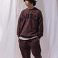 NAUTICA KNIT ACTIVE HEAVY WEIGHT SWEAT GARMENT DYED ARCHLOGO CREW (BURGUNDY, 6WW)