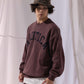 NAUTICA KNIT ACTIVE HEAVY WEIGHT SWEAT GARMENT DYED ARCHLOGO CREW (BURGUNDY, 6WW)