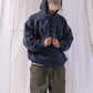 NAUTICA KNIT ACTIVE HEAVY WEIGHT SWEAT GARMENT DYED ARCHLOGO HOODIE (NAVY, 4NV)