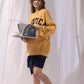 NAUTICA KNIT ACTIVE HEAVY WEIGHT SWEAT GARMENT DYED ARCHLOGO CREW (MASTARD, 7TW)