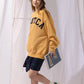 NAUTICA KNIT ACTIVE HEAVY WEIGHT SWEAT GARMENT DYED ARCHLOGO CREW (MASTARD, 7TW)