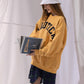 NAUTICA KNIT ACTIVE HEAVY WEIGHT SWEAT GARMENT DYED ARCHLOGO CREW (MASTARD, 7TW)