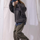 NAUTICA KNIT ACTIVE HEAVY WEIGHT SWEAT GARMENT DYED ARCHLOGO CREW (CHARCOAL, 01C)