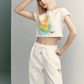 RAINBOW GRADATION ARTWORK SWEAT PANTS CREAM