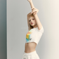 RAINBOW GRADATION ARTWORK CROP TOP SHORT SLEEVE T-SHIRT
CREAM