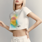RAINBOW GRADATION ARTWORK CROP TOP SHORT SLEEVE T-SHIRT MELANGE