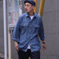 NANAMICA REGULAR COLLAR WIND SHIRT (INDIGO)