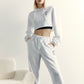 ADLV x LISA A LOGO EMBLEM PATCH CROP HOODIE (WHITE)
