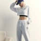 ADLV x LISA A LOGO EMBLEM PATCH CROP HOODIE (WHITE)