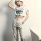 ADLV x LISA A LOGO EMBLEM EMBROIDERY CARGO PANTS (IVORY)