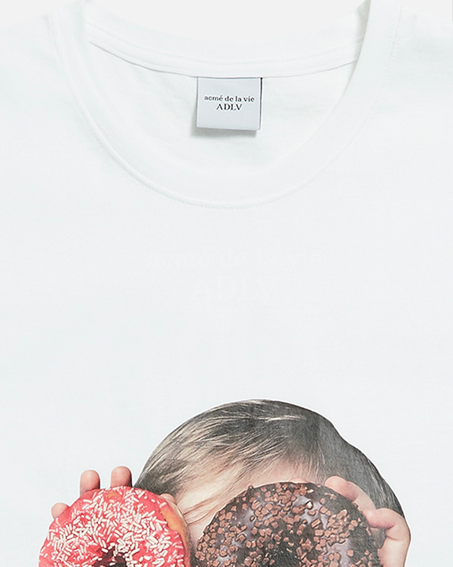 ADLV BABY FACE SHORT SLEEVE T-SHIRT WHITE DONUTS 1 R (WHITE)