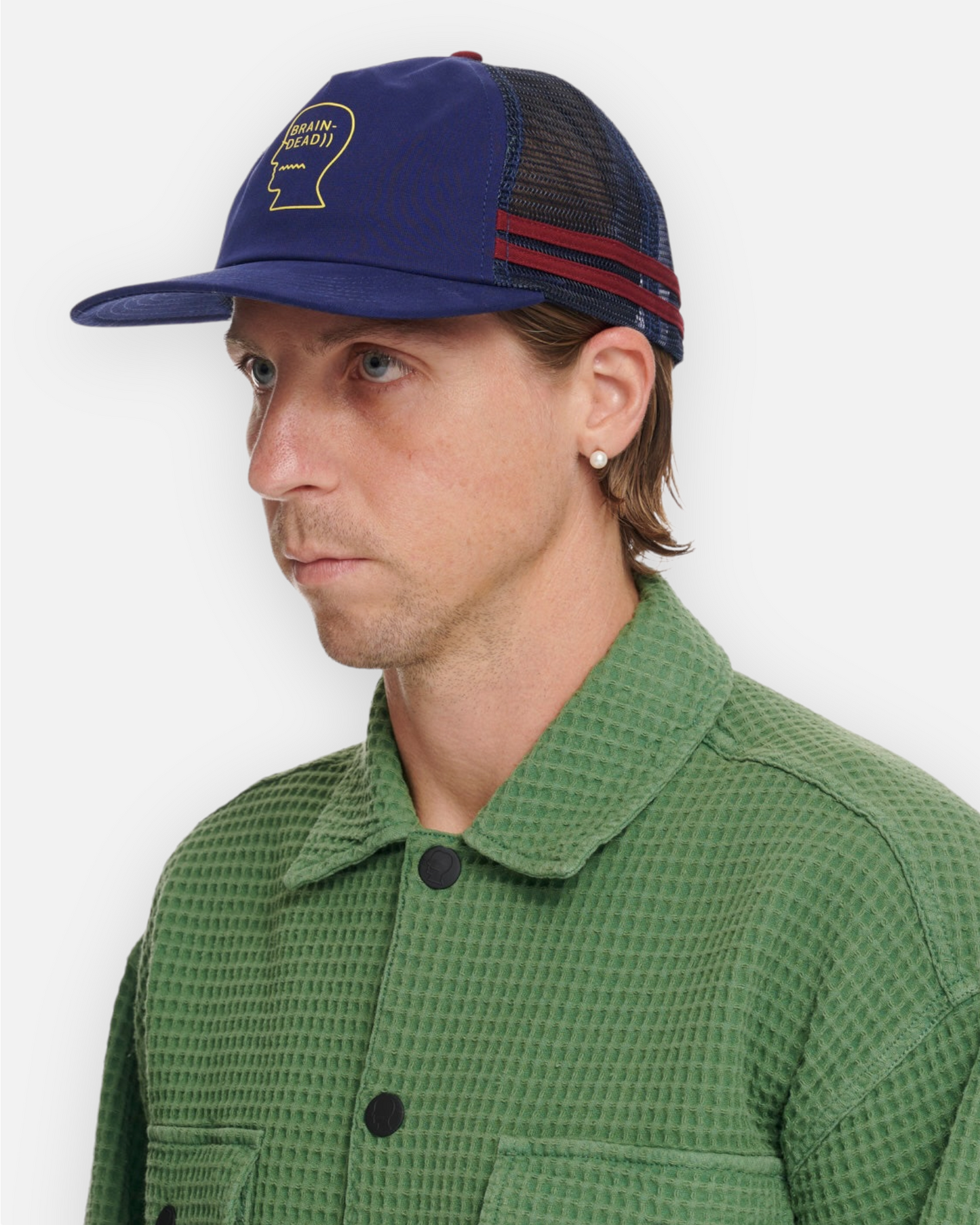BRAIN DEAD LOGOHEAD 5 PANEL TRUCKER CAP (NAVY)