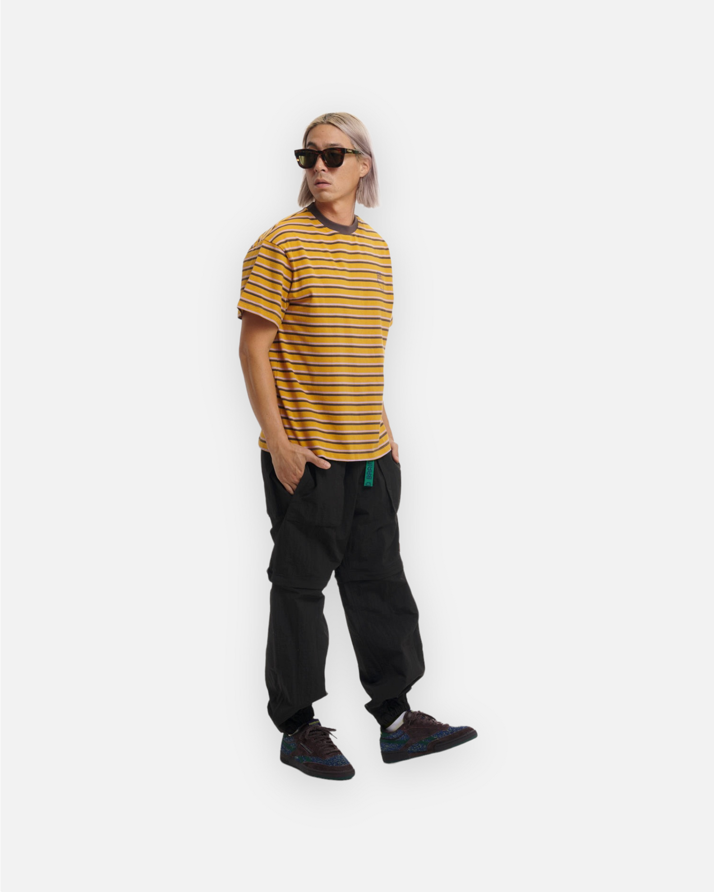 BRAIN DEAD 94 STRIPED T-SHIRT (ORANGE MULTI)