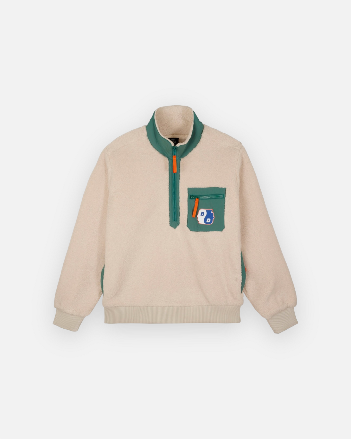 BRAIN DEAD YIN YANG HALF ZIP JACKET (CREAM)