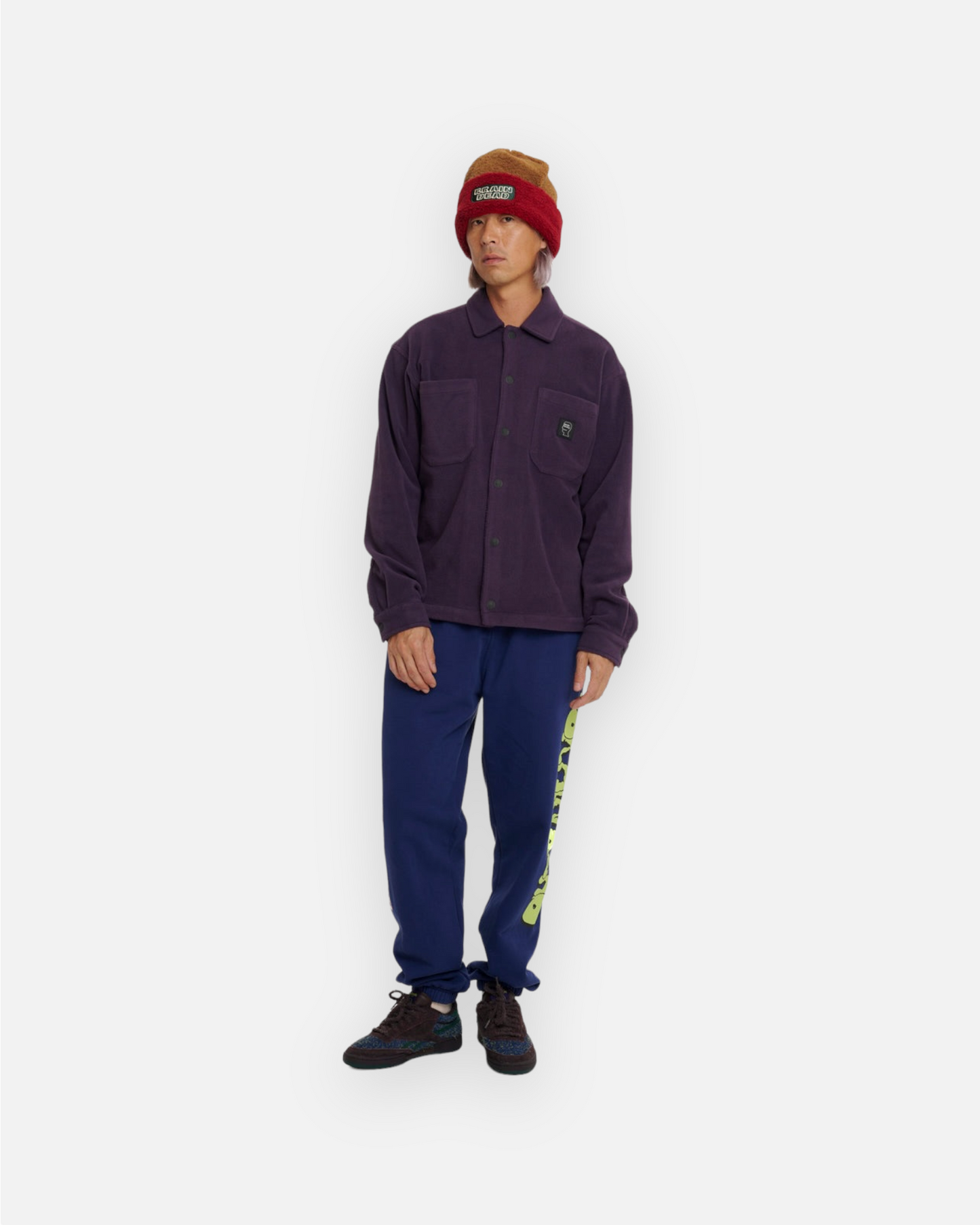 BRAIN DEAD POLAR FLEECE CLIMBER SHIRT (PURPLE)