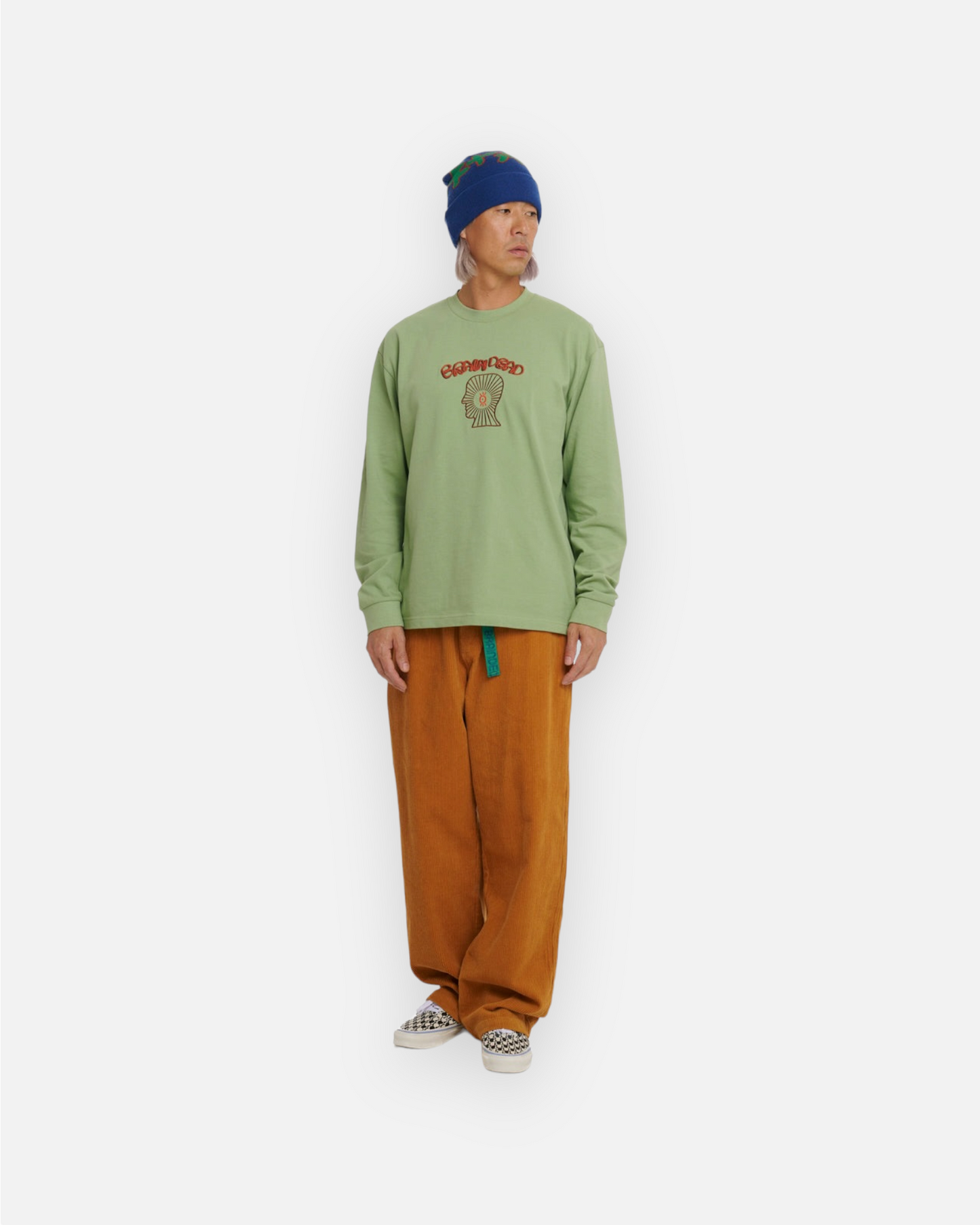 BRAIN DEAD ORACLE PIQUE LONG SLEEVE SHIRT (SEAFOAM)
