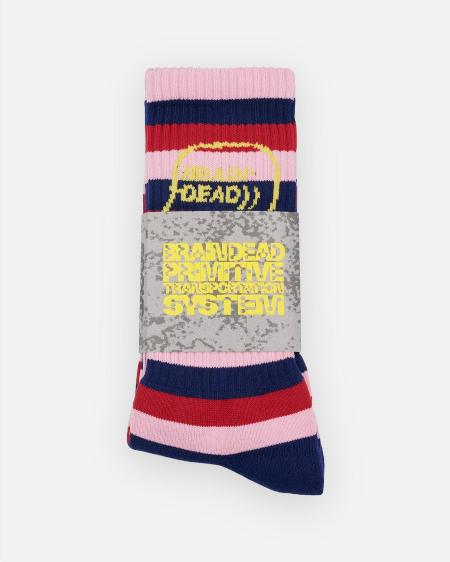 BRAIN DEAD STRIPED LOGO HEAD SOCK (NAVY)