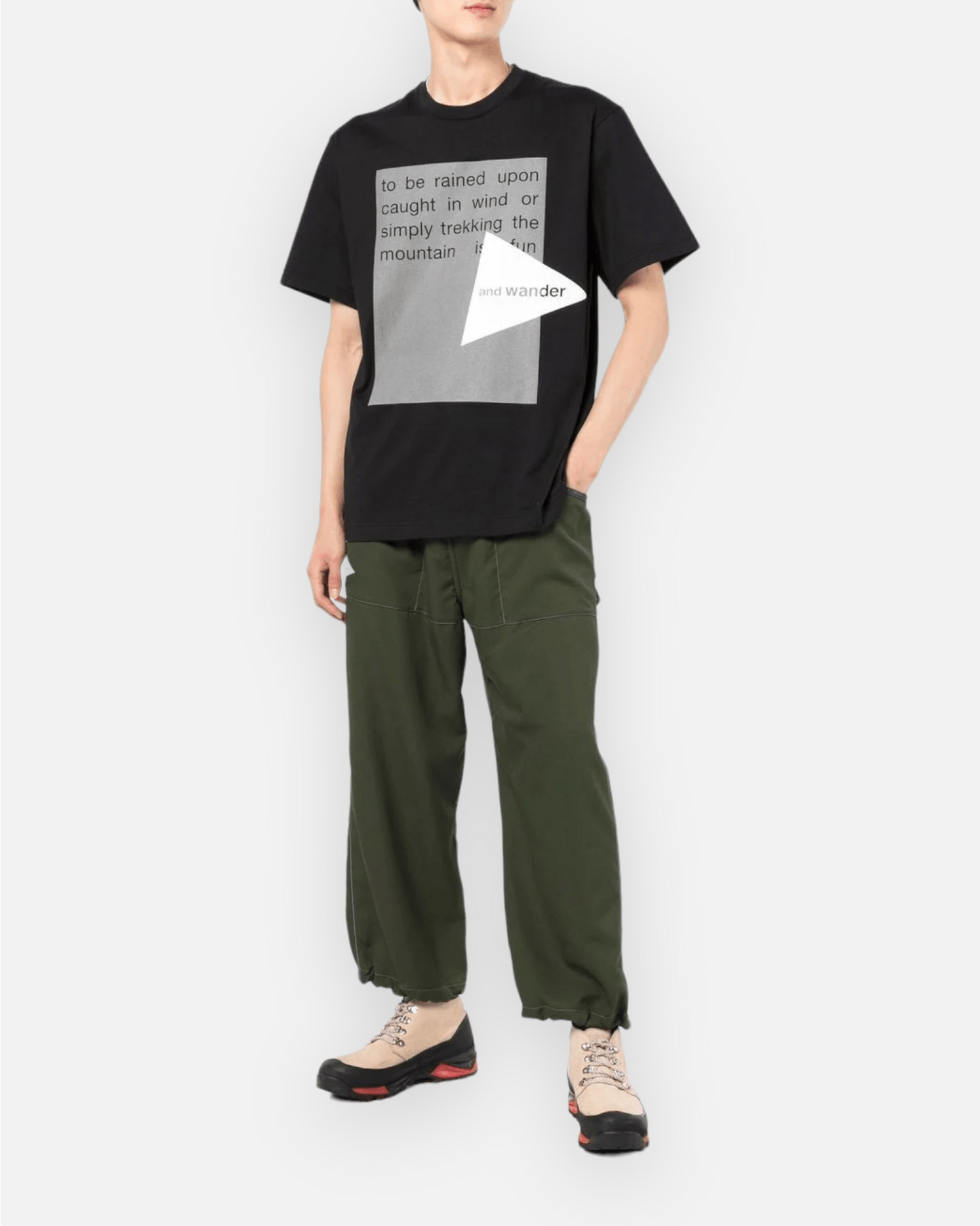AND WANDER REFLECTIVE LOGO TEE (BLACK)