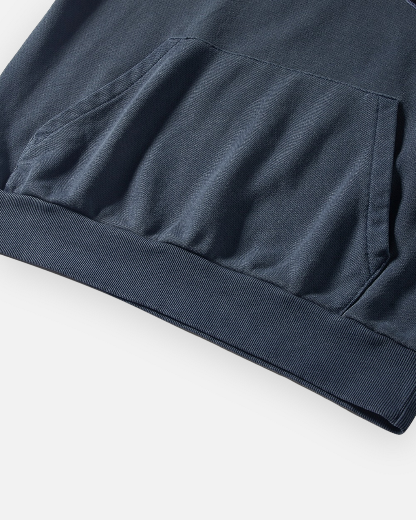 NAUTICA KNIT ACTIVE HEAVY WEIGHT SWEAT GARMENT DYED ARCHLOGO HOODIE (NAVY, 4NV)