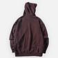 NAUTICA KNIT ACTIVE HEAVY WEIGHT SWEAT GARMENT DYED ARCHLOGO HOODIE (BURGUNDY, 6WW)