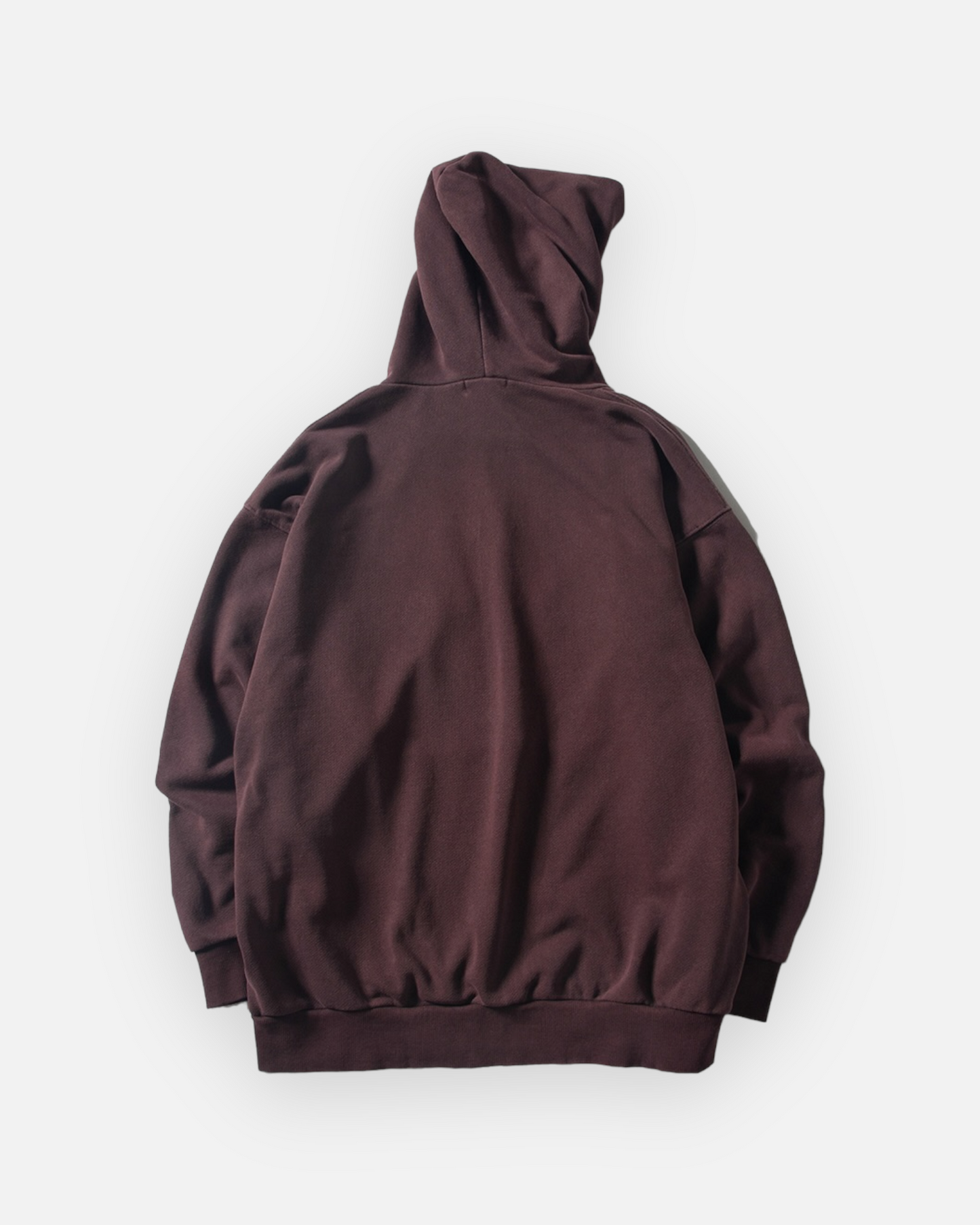 NAUTICA KNIT ACTIVE HEAVY WEIGHT SWEAT GARMENT DYED ARCHLOGO HOODIE (BURGUNDY, 6WW)