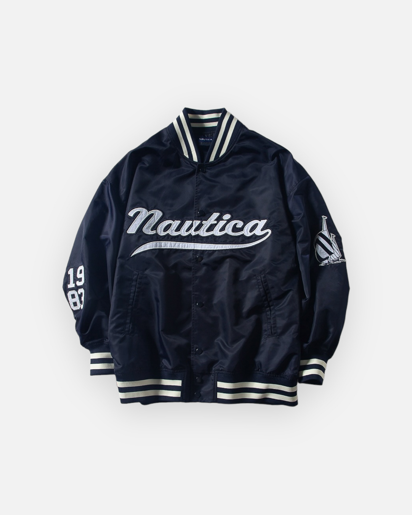 NAUTICA L/W JACKET STADIUM JACKET (NAVY, 4NV)