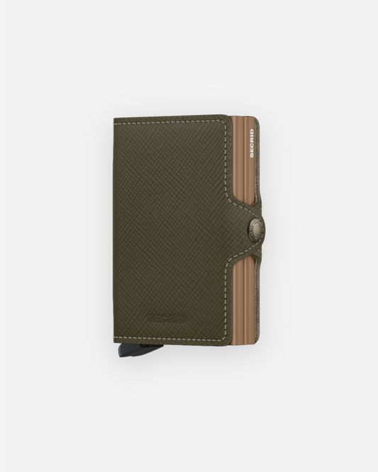 TWINWALLET (SAFFIANO OLIVE)