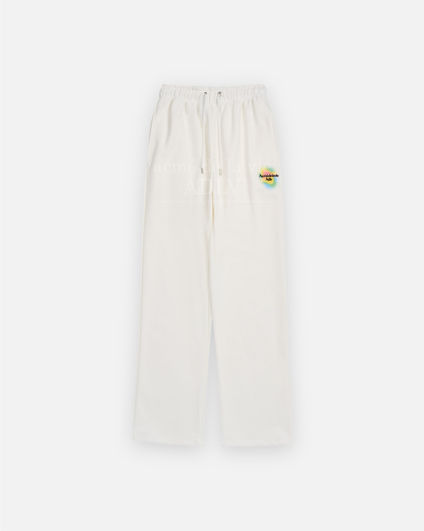 RAINBOW GRADATION ARTWORK SWEAT PANTS CREAM