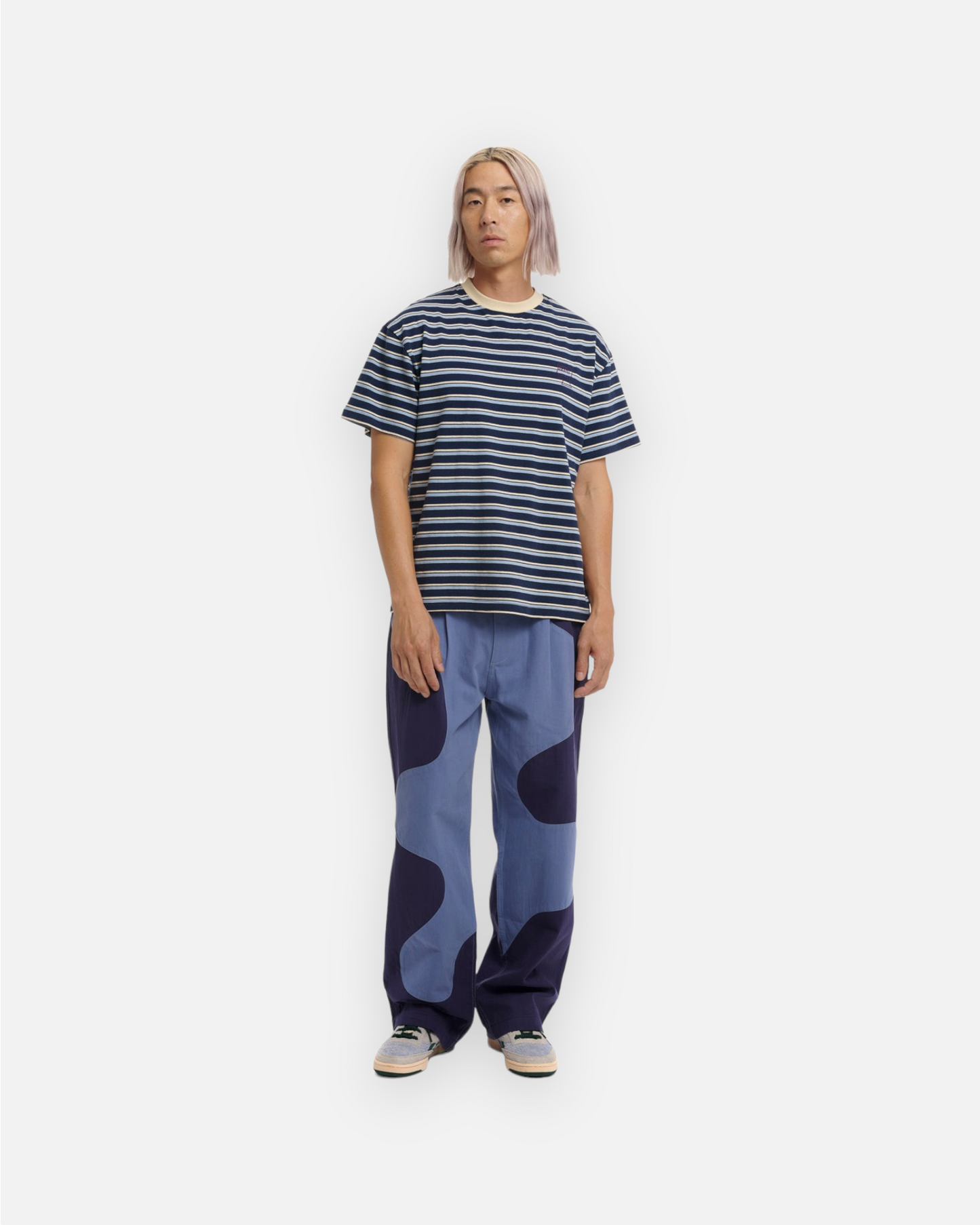 BRAIN DEAD 94 STRIPED T-SHIRT (NAVY MULTI)