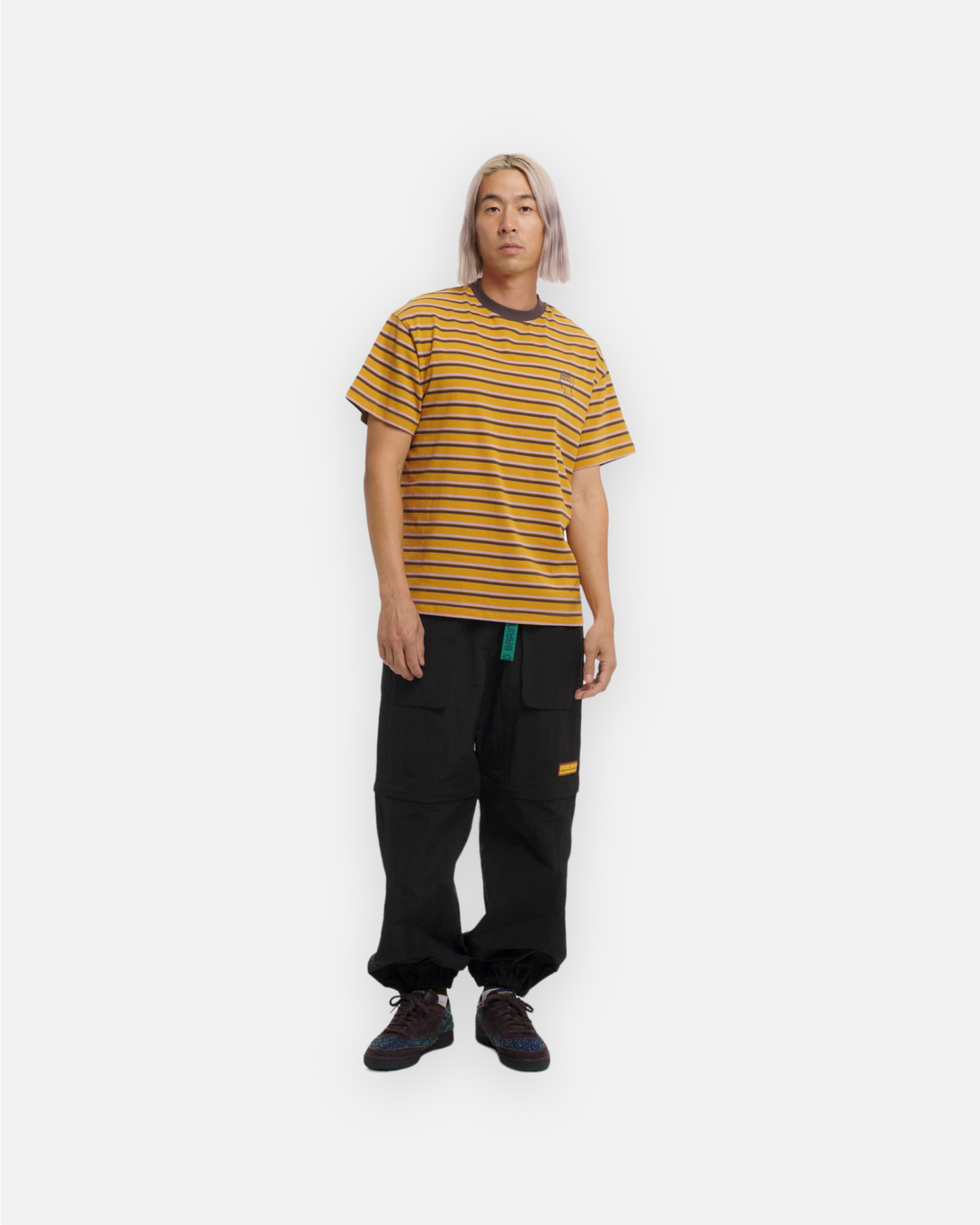 BRAIN DEAD 94 STRIPED T-SHIRT (ORANGE MULTI)