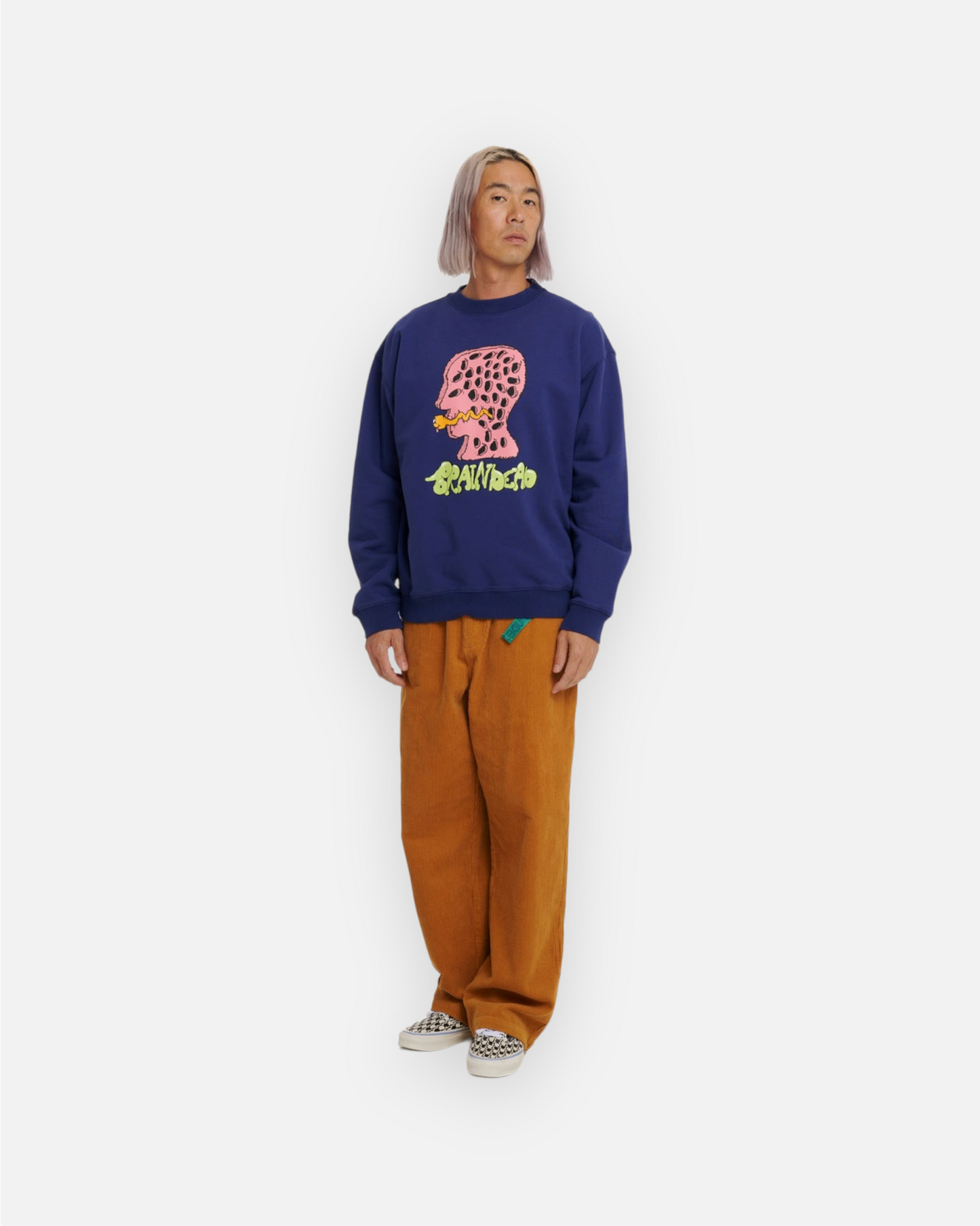 BRAIN DEAD WORM HOLE CREWNECK (SLATE)