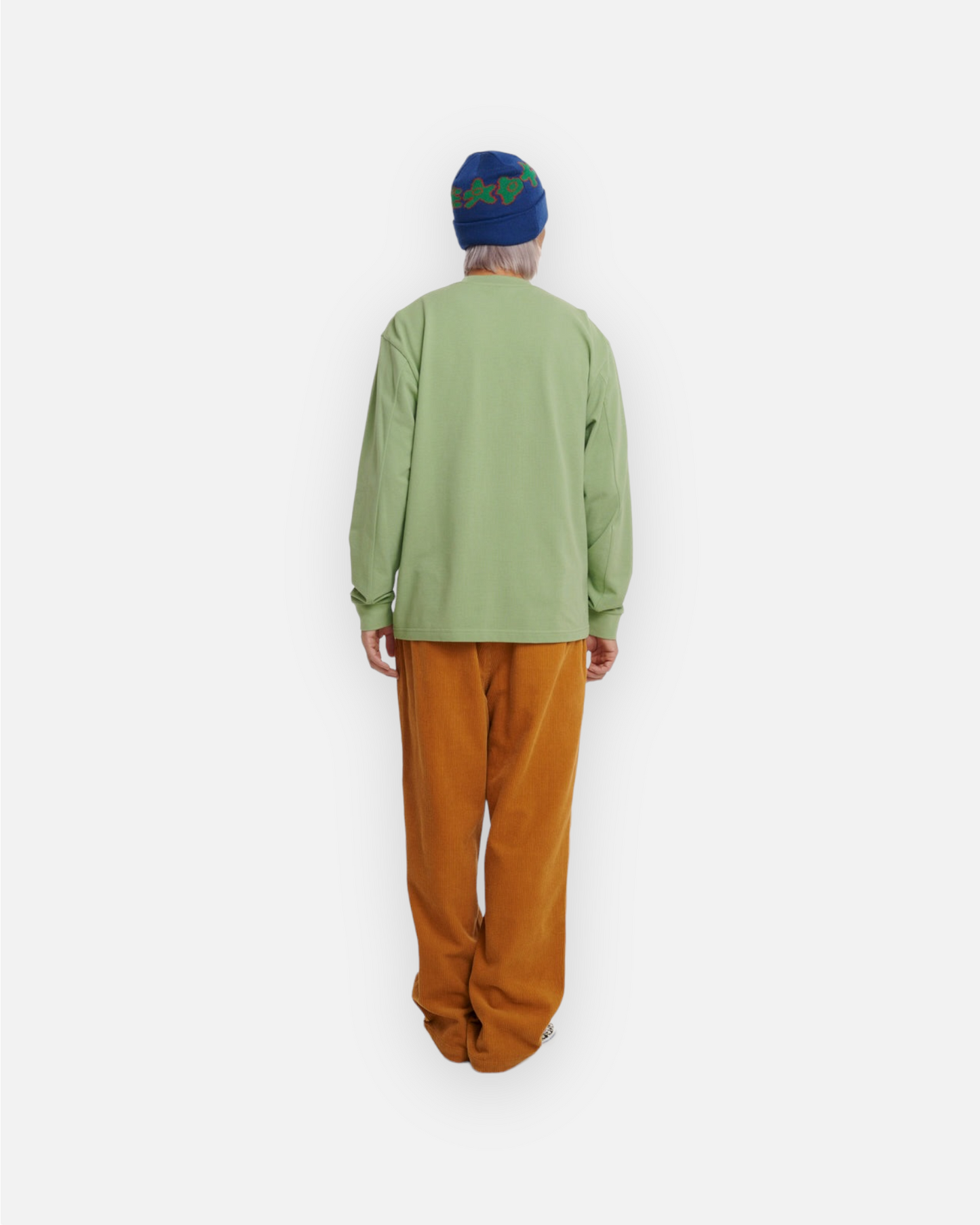 BRAIN DEAD ORACLE PIQUE LONG SLEEVE SHIRT (SEAFOAM)