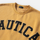 NAUTICA KNIT ACTIVE HEAVY WEIGHT SWEAT GARMENT DYED ARCHLOGO CREW (MASTARD, 7TW)