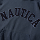 NAUTICA KNIT ACTIVE HEAVY WEIGHT SWEAT GARMENT DYED ARCHLOGO HOODIE (NAVY, 4NV)