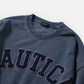 NAUTICA KNIT ACTIVE HEAVY WEIGHT SWEAT GARMENT DYED ARCHLOGO CREW (NAVY, 4NV)