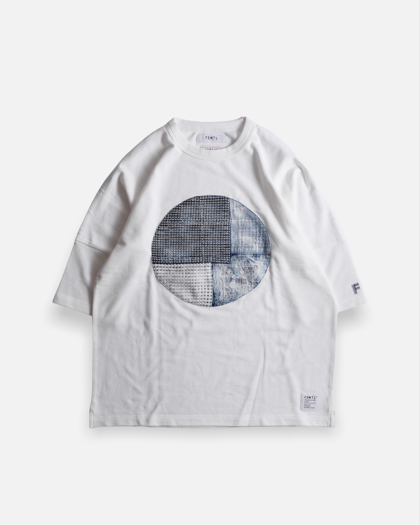 BORO PATCHWORK WIDE TEE (WHITE)