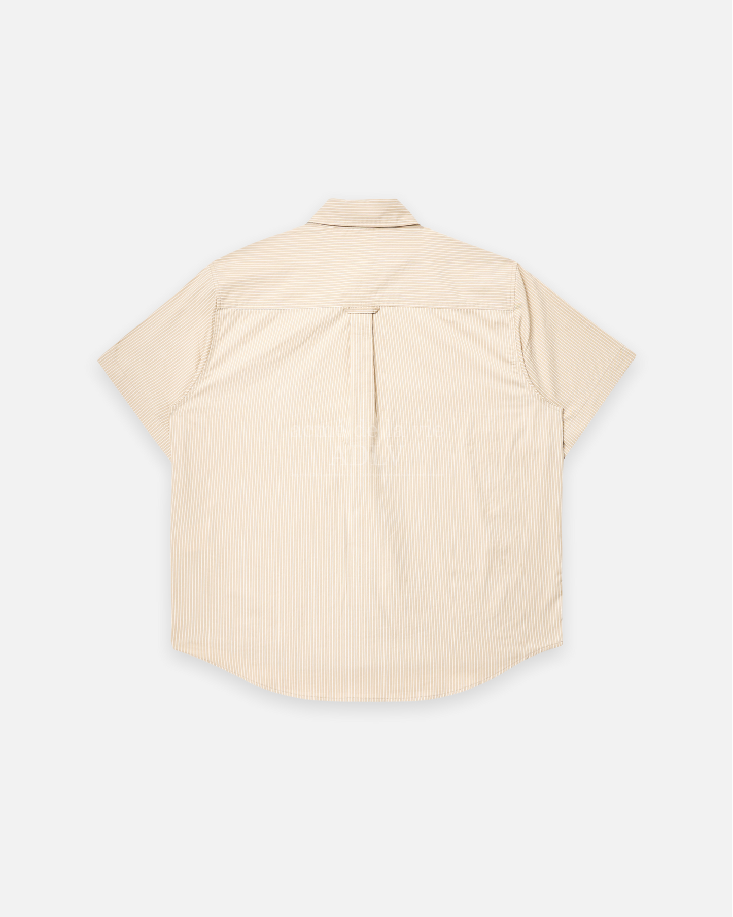 ADLV x LISA A LOGO EMBLEM PATCH STRIPE SHORT SLEEVE SHIRT (BEIGE)