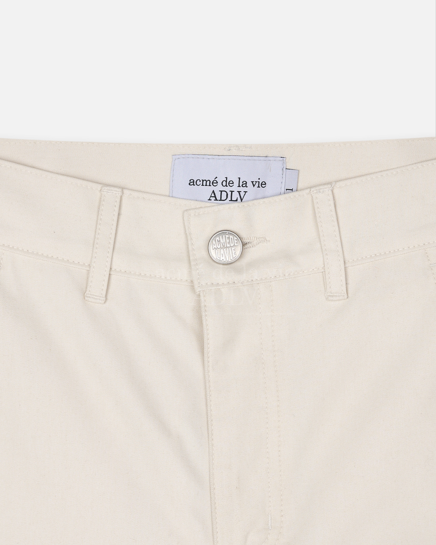 ADLV x LISA A LOGO EMBLEM EMBROIDERY CARGO PANTS (IVORY)