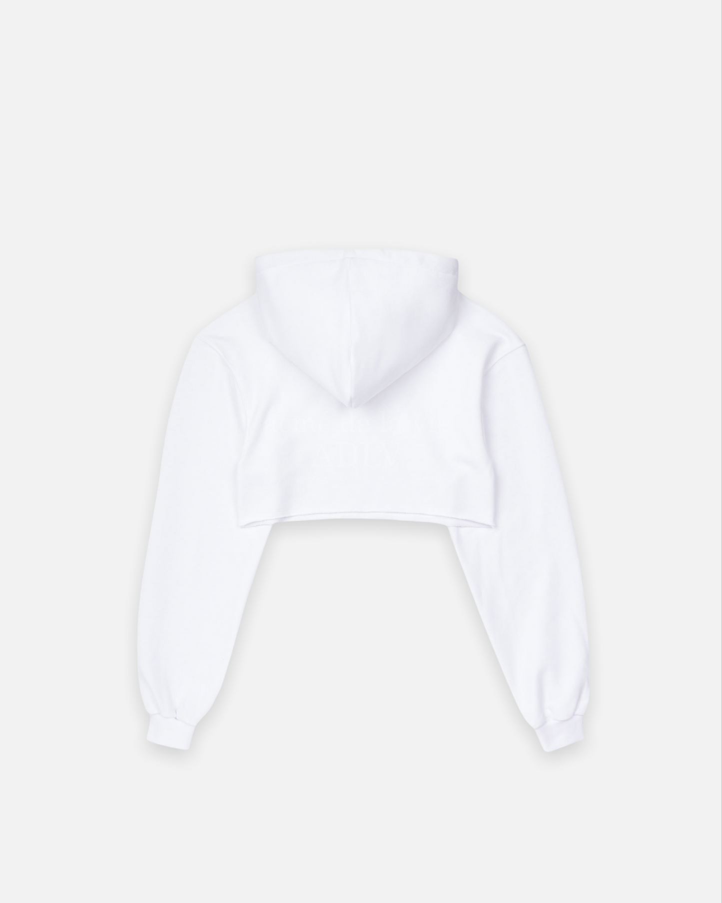 ADLV x LISA A LOGO EMBLEM PATCH CROP HOODIE (WHITE)