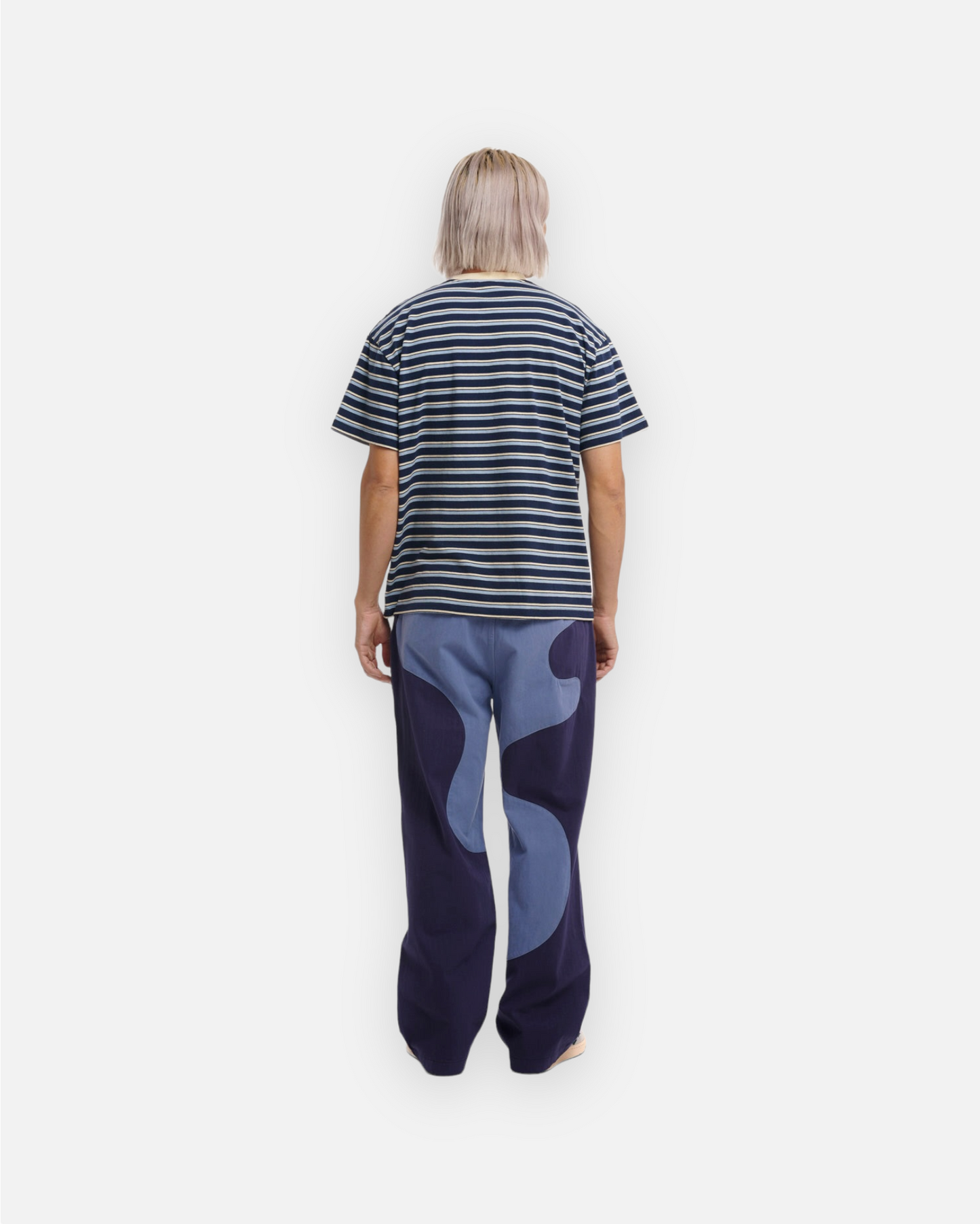 BRAIN DEAD 94 STRIPED T-SHIRT (NAVY MULTI)