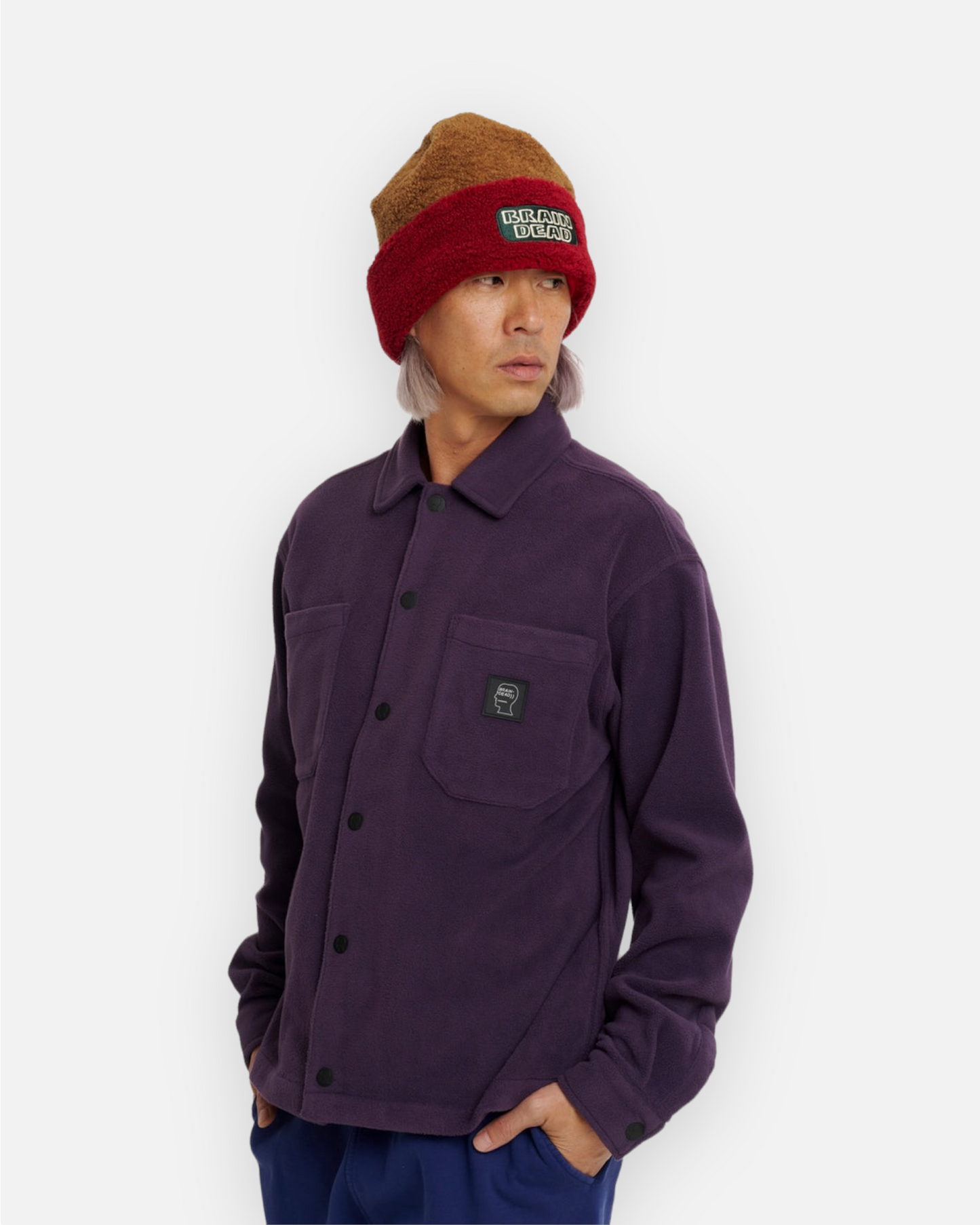 BRAIN DEAD POLAR FLEECE CLIMBER SHIRT (PURPLE)