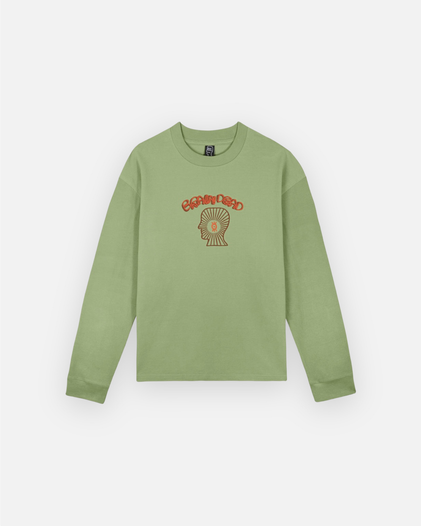 BRAIN DEAD ORACLE PIQUE LONG SLEEVE SHIRT (SEAFOAM)