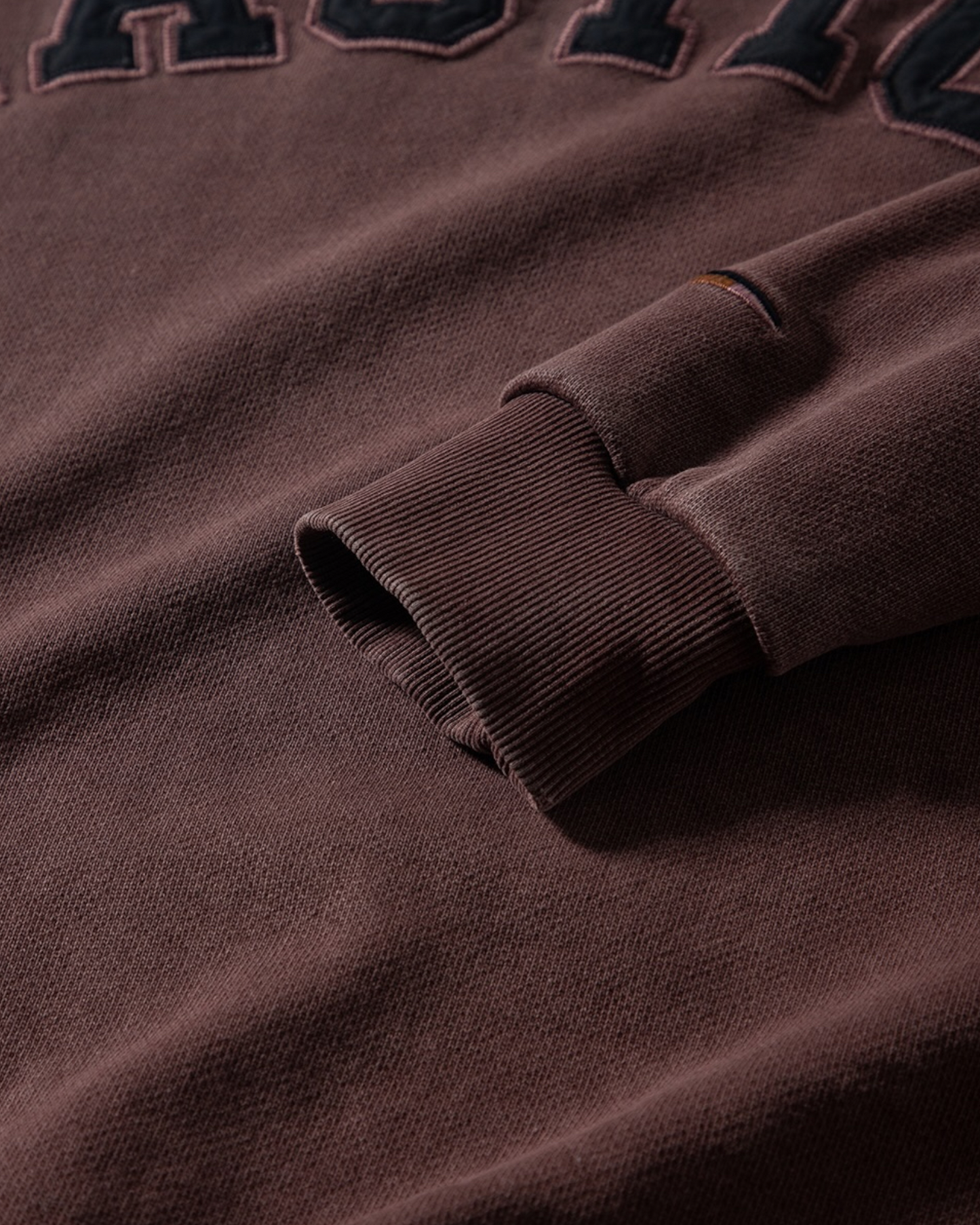 NAUTICA KNIT ACTIVE HEAVY WEIGHT SWEAT GARMENT DYED ARCHLOGO CREW (BURGUNDY, 6WW)