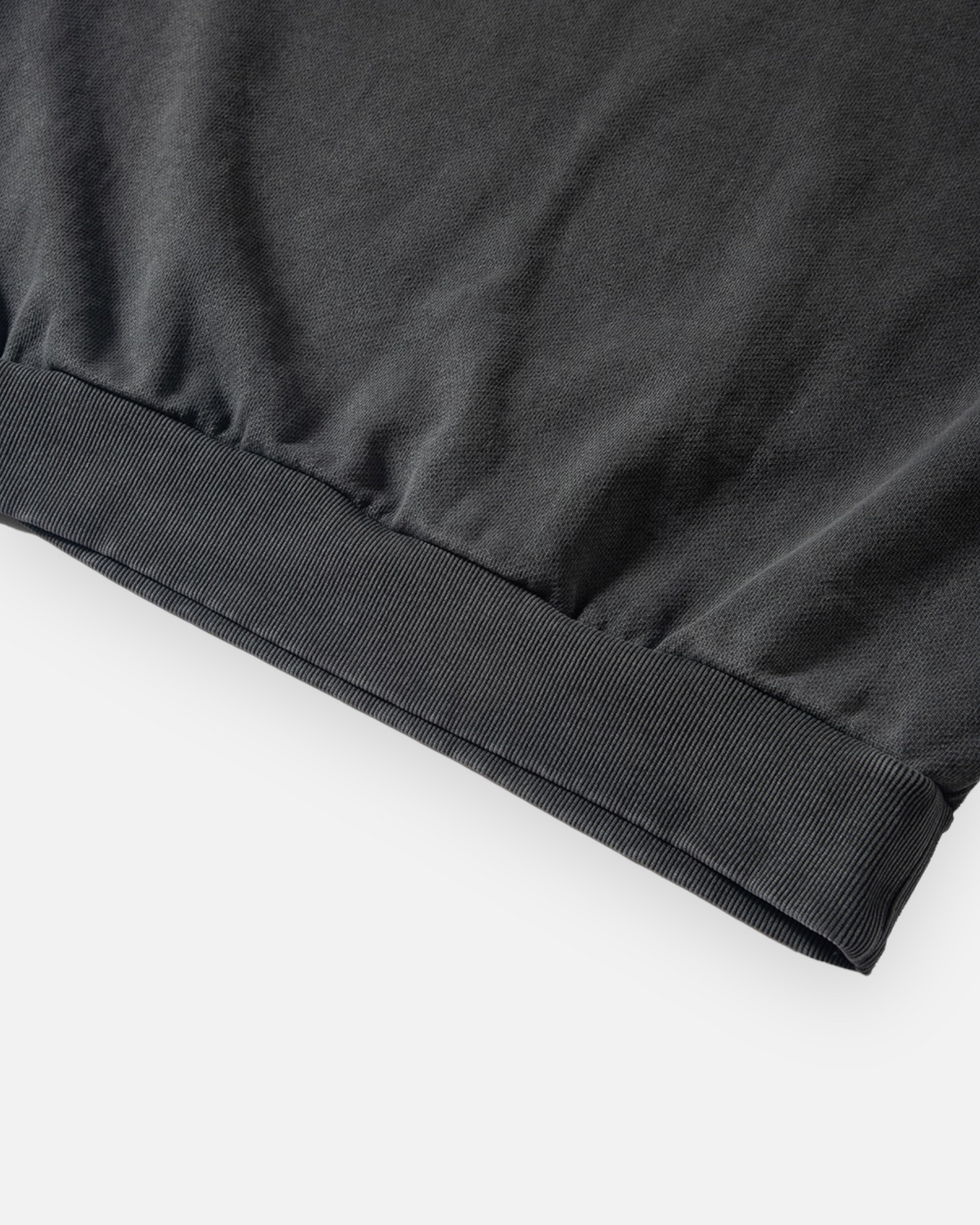 NAUTICA KNIT ACTIVE HEAVY WEIGHT SWEAT GARMENT DYED ARCHLOGO CREW (CHARCOAL, 01C)