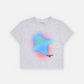 RAINBOW GRADATION ARTWORK CROP TOP SHORT SLEEVE T-SHIRT MELANGE