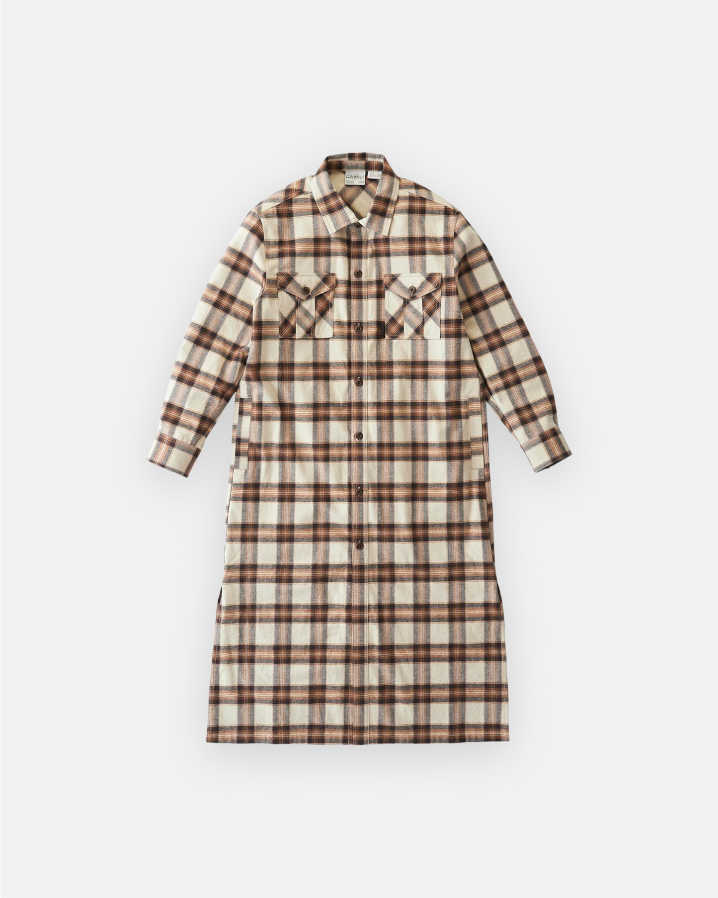 GRAMICCI FLANNEL SHIRT DRESS (BEIGE)