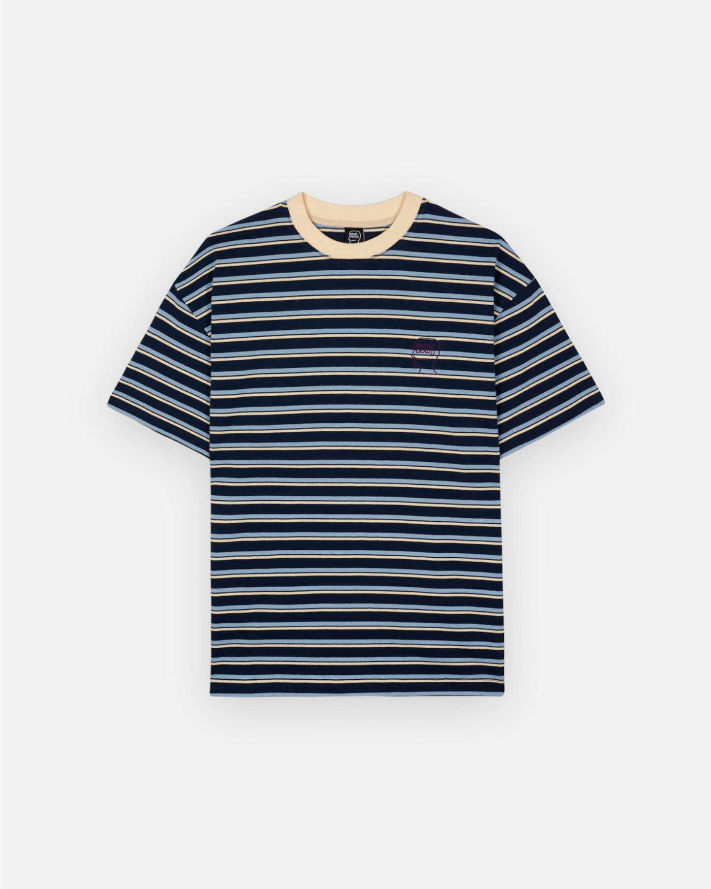 BRAIN DEAD 94 STRIPED T-SHIRT (NAVY MULTI)