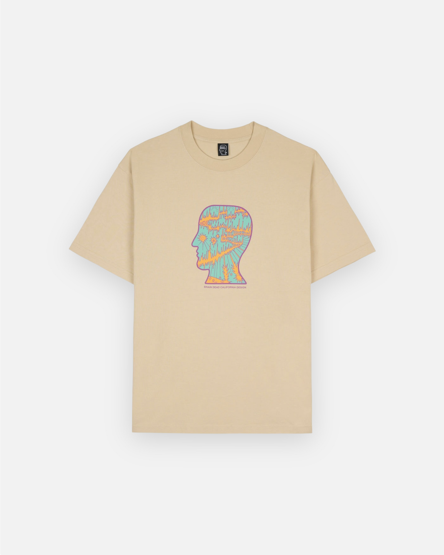 BRAIN DEAD SPLIT PLANES T-SHIRT (TAN)