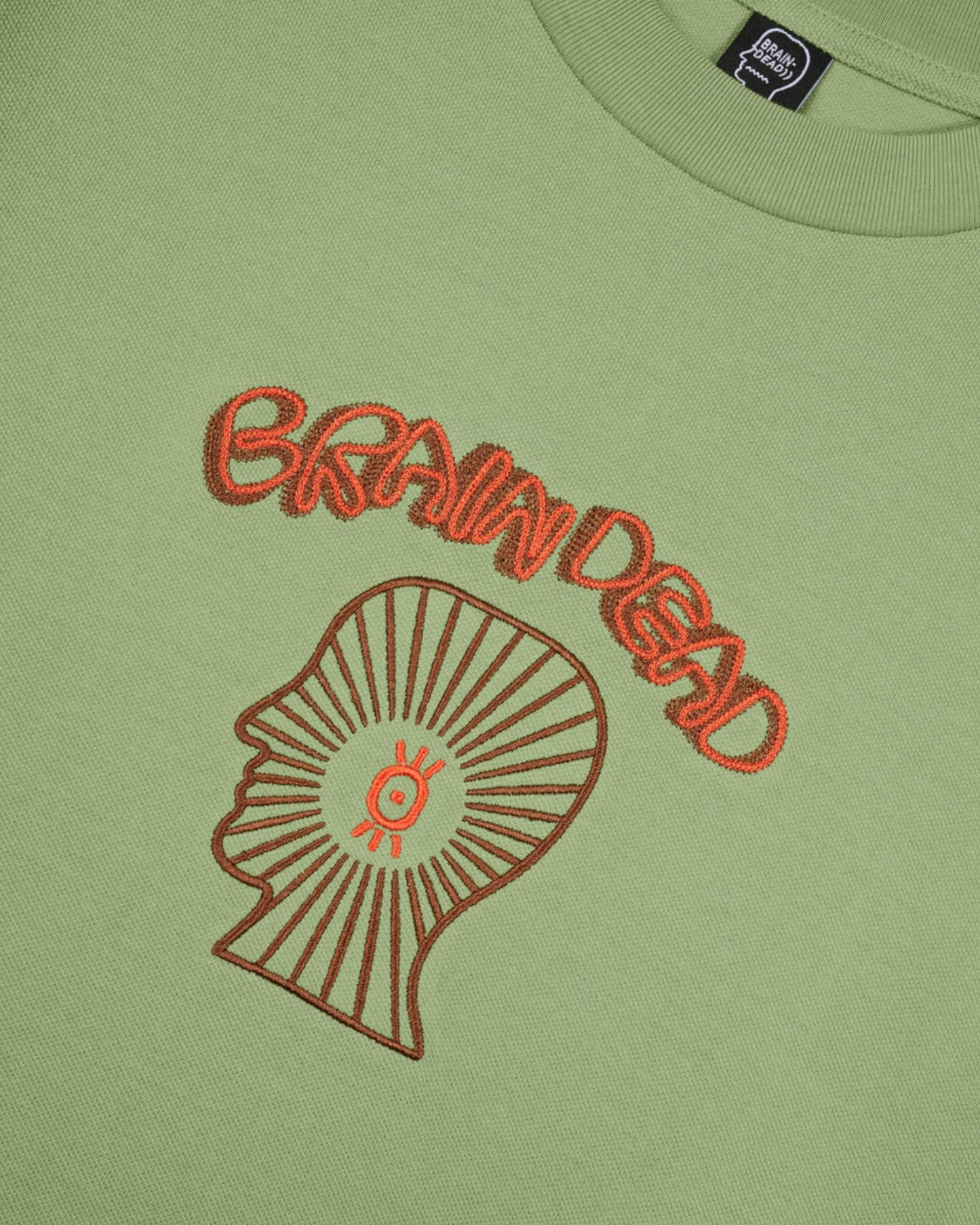 BRAIN DEAD ORACLE PIQUE LONG SLEEVE SHIRT (SEAFOAM)