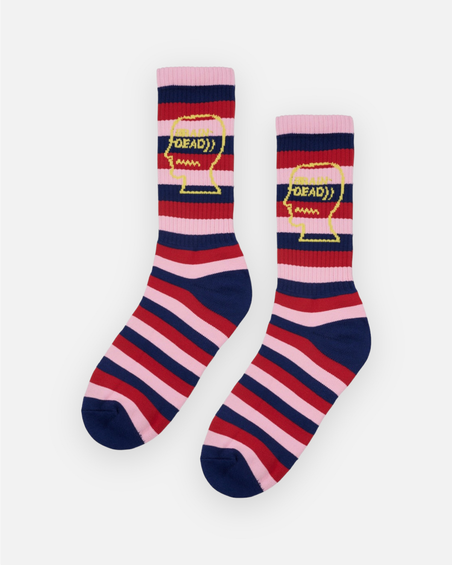 BRAIN DEAD STRIPED LOGO HEAD SOCK (NAVY)